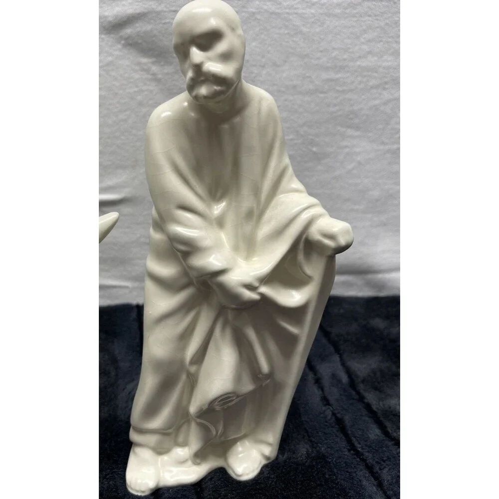 Vintage Set Holland Mold Ceramic Holy Family Figurines Mary Joseph Baby Jesus